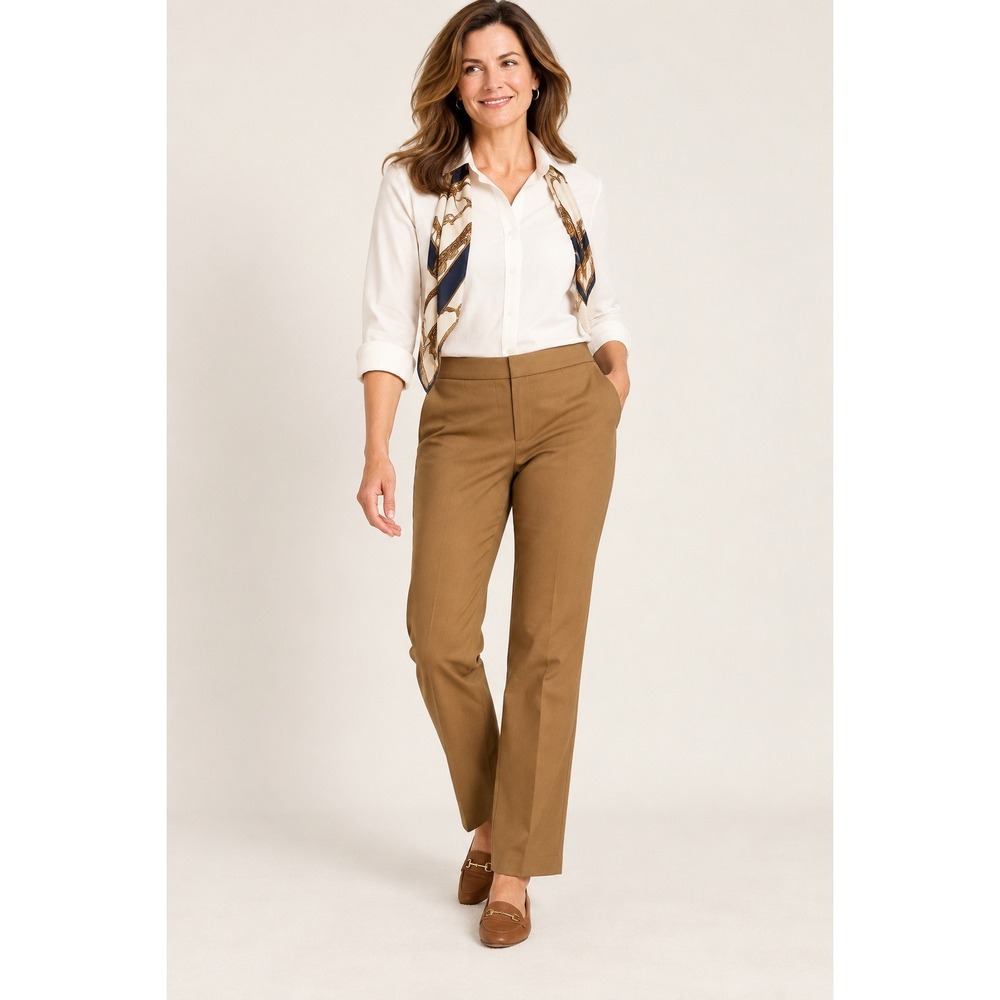 Talbots NWT Heritage Fit Wool Blend Trousers Camel Tan Dress Pants- Size 10